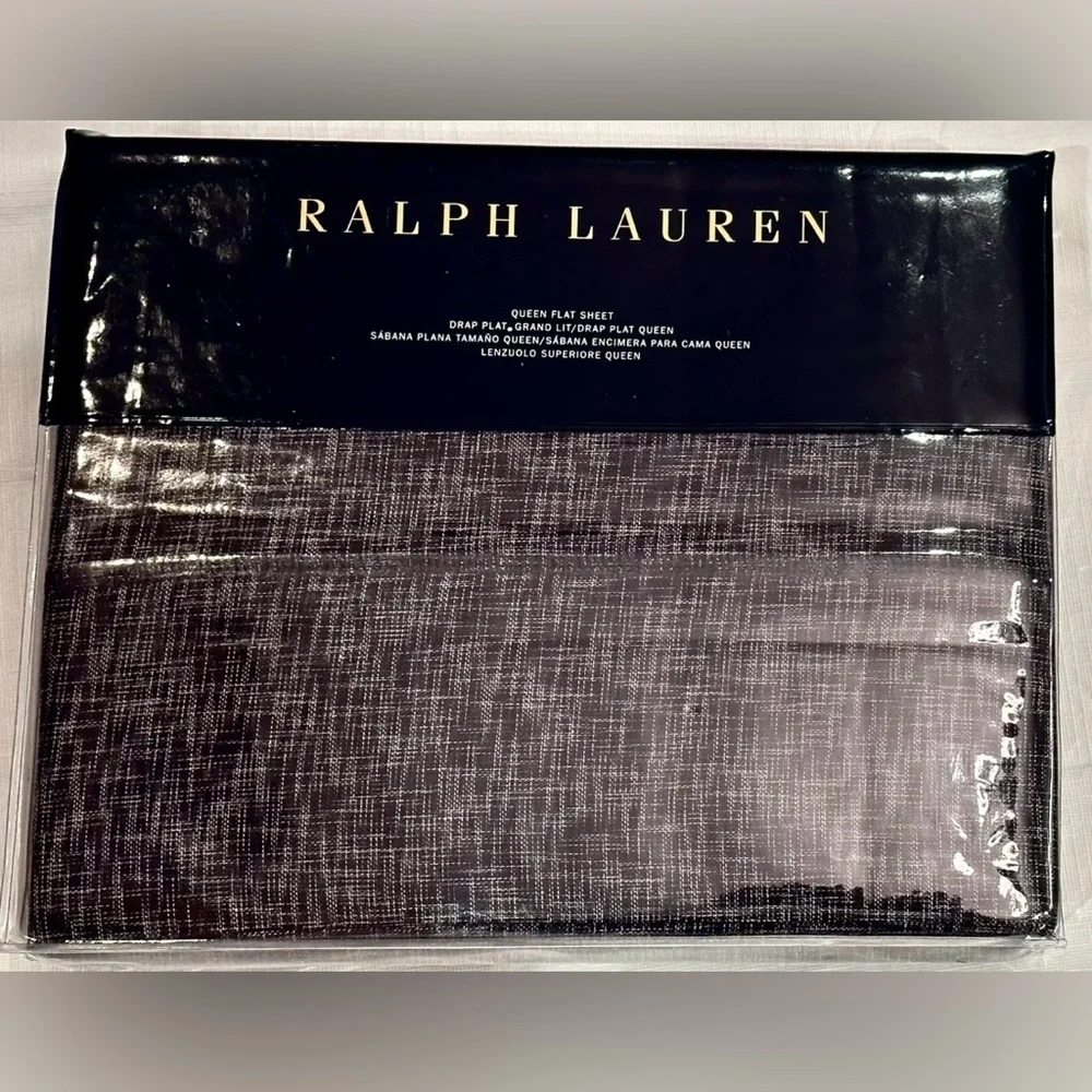 $185 NEW RALPH LAUREN HOME QUEEN FLAT BED SHEET NAVY BLUE JOURNEYS END